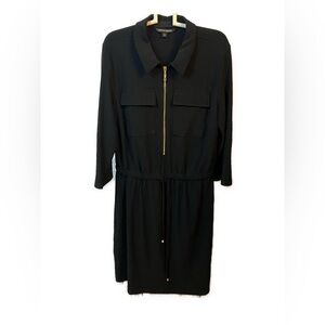 Boston Proper Black Dress with Gold Zipper